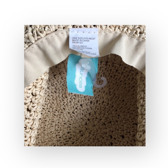 new Maurices ❃ Floppy Woven Raffia Straw Wide Brim Sun Hat ❃ Colorful Boho Beads - Picture 10 of 16